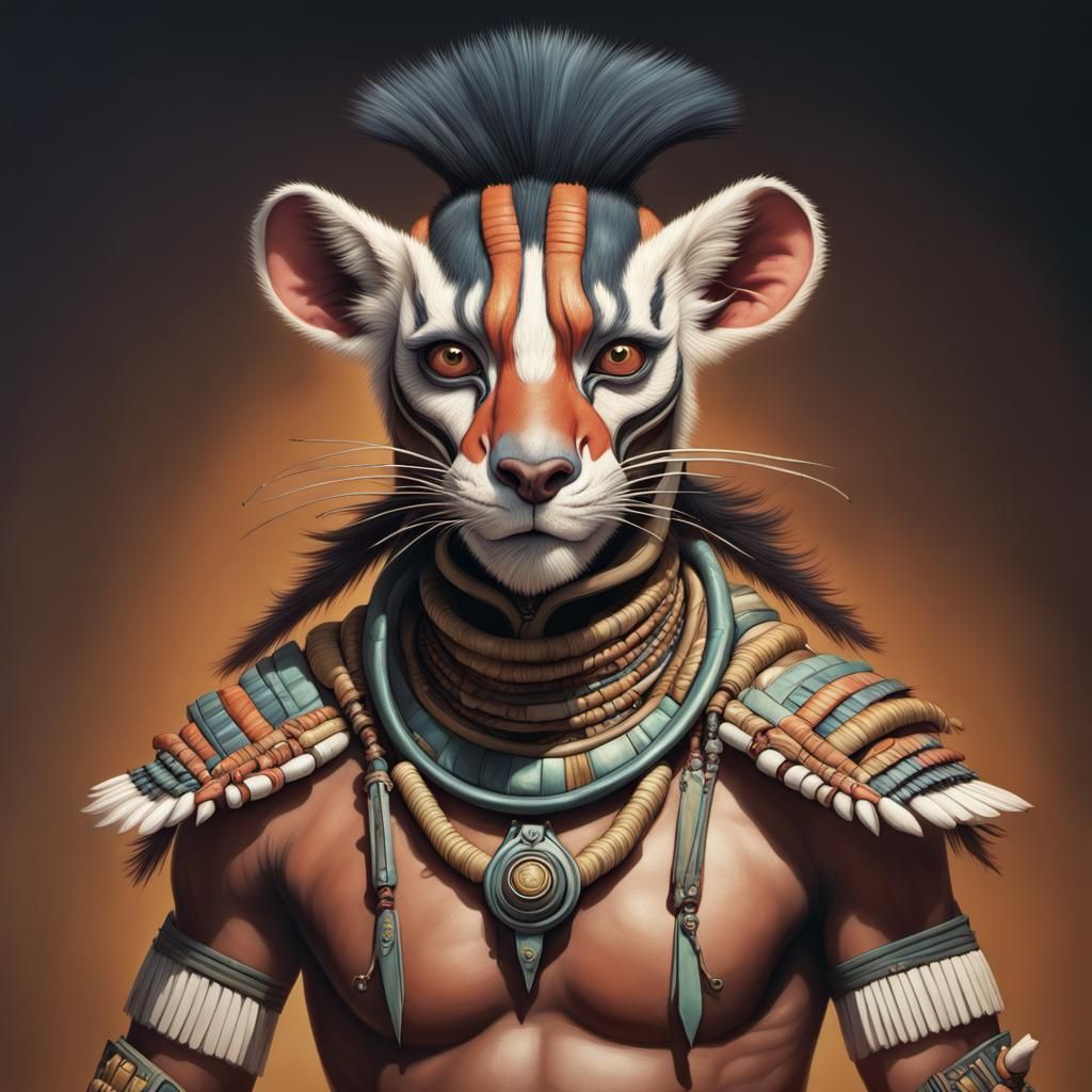 Cyberpunk Lemur Warrior in Dynamic Pose