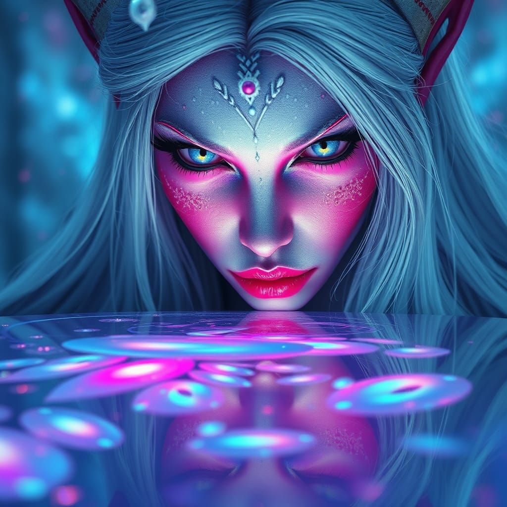 Mystical Tiefling Lady in a Surreal Fantasy Portrait