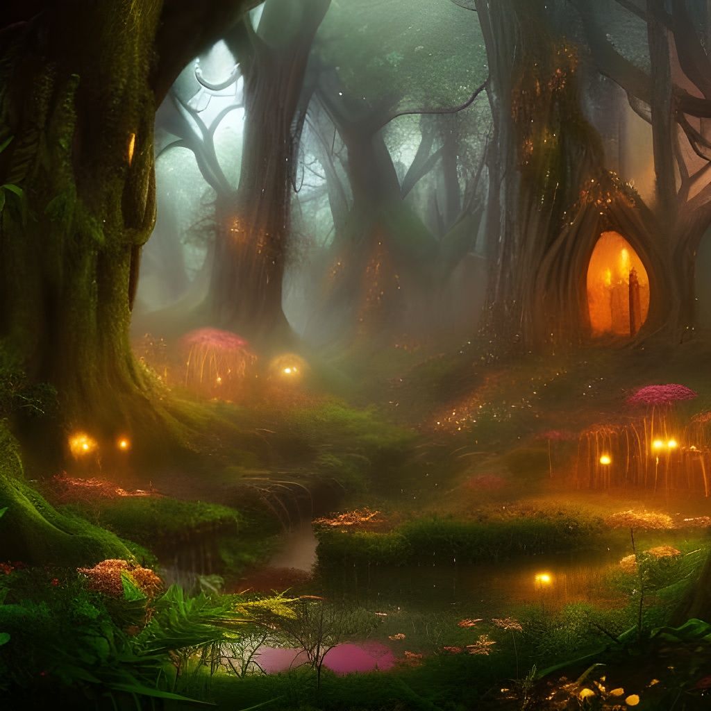 Enchanted Fairy Grove in a Magical Forest