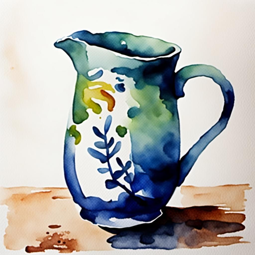 Watercolor Pitchers in Silent Company