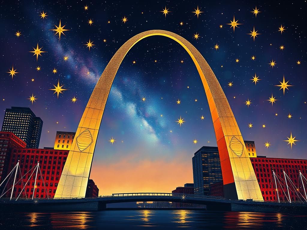 Sleek Symmetry: A Modern Take on St. Louis' Gateway Arch with Art Deco Flair