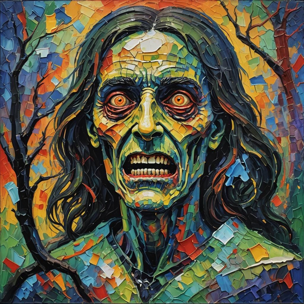 Analog Horror in Expressionist Oil Painting Style