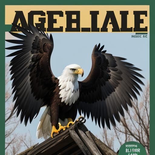 Vintage Eagle Magazine Cover Illustration