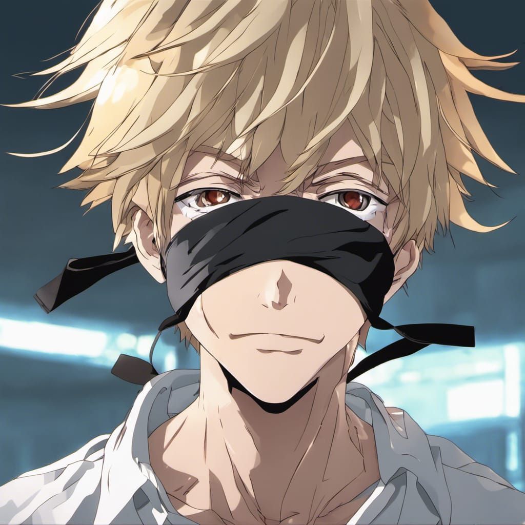 Gojo Satoru Portrait: Blindfold Removed in Anime Style