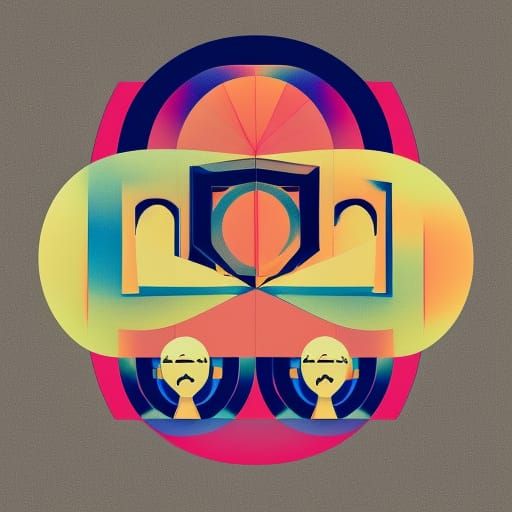 Geometric Bauhaus Pop Art Screen Print