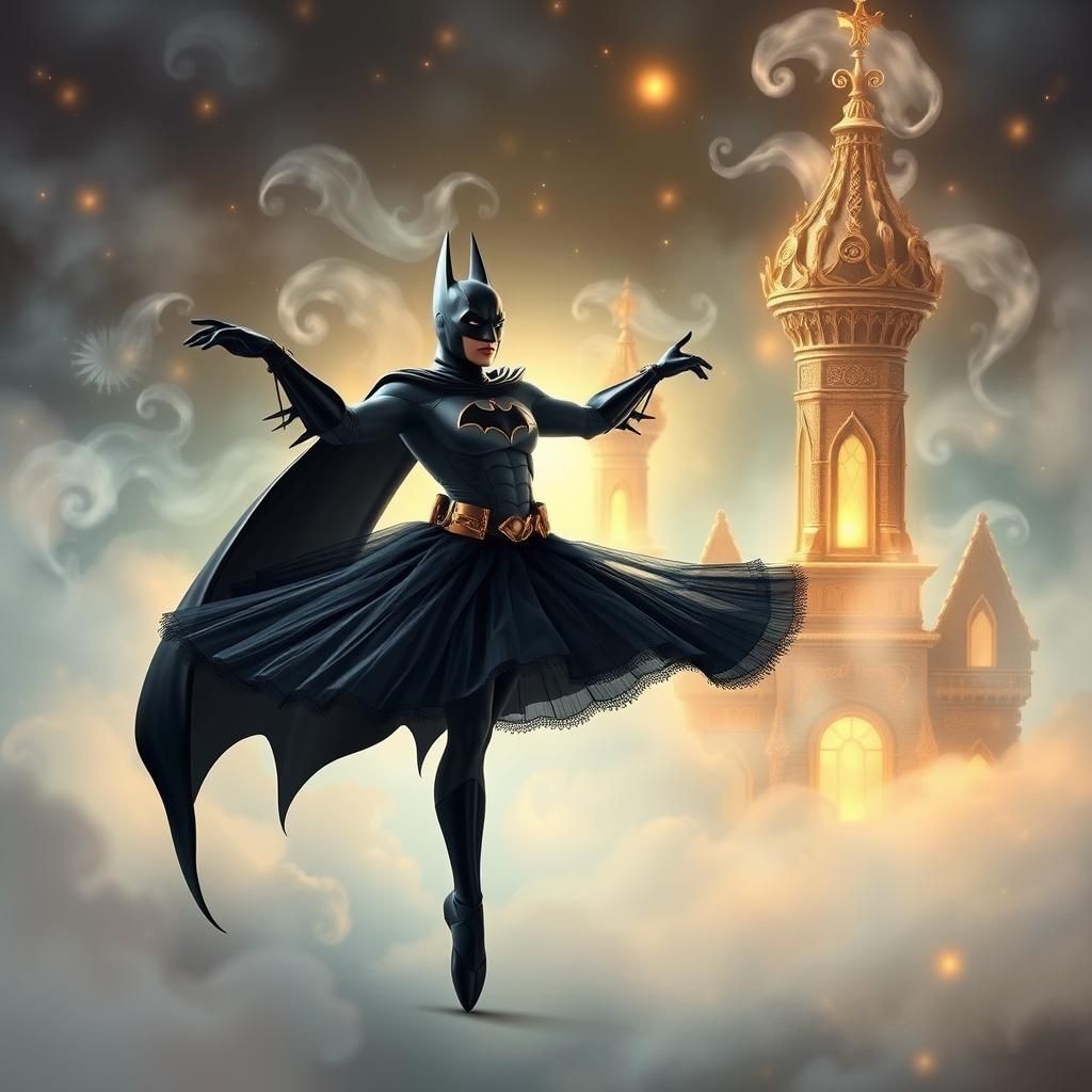 Batman as Ballerina in Dreamlike Realm