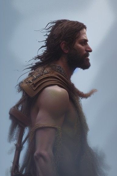 Heroic Druid Portrait in Romantic Fantasy Style