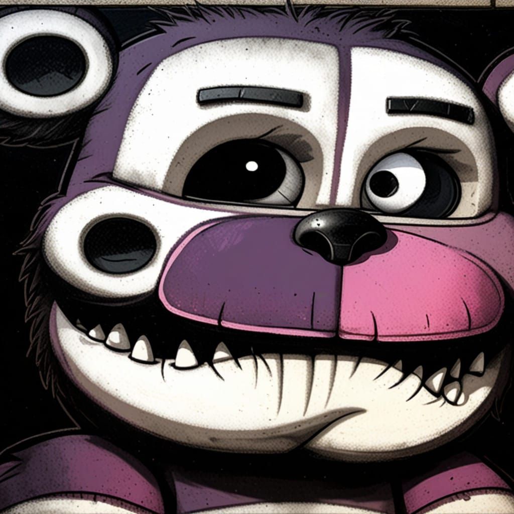 Vibrant Chalk Street Art of Funtime Freddy