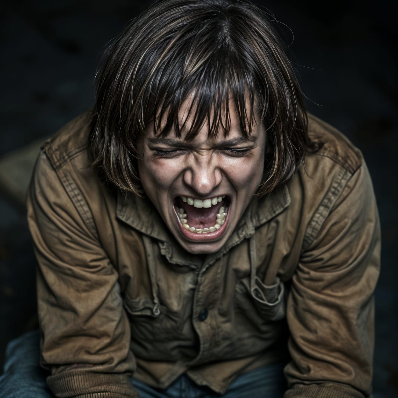 Teenage Boy's Emotional Descent in Darkness