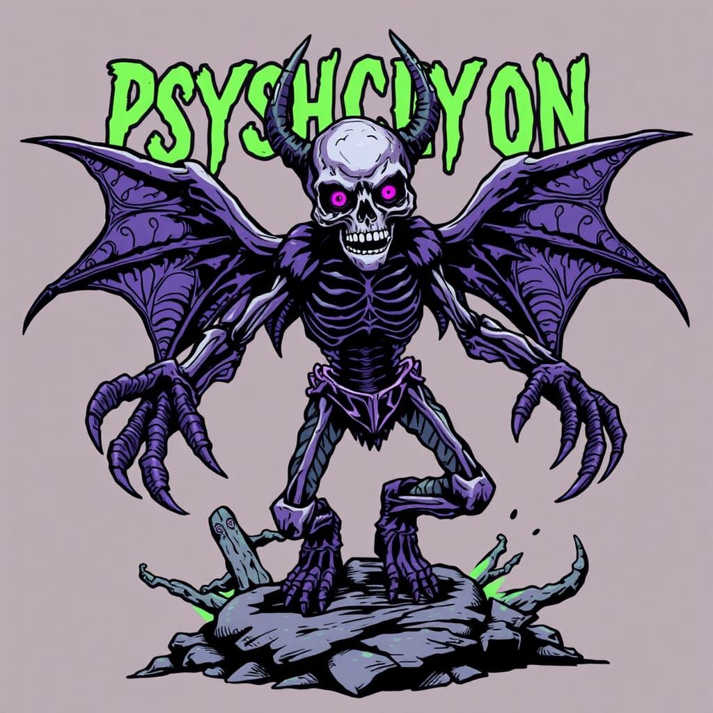 Surreal Skull Fiend Flyer in Vortex