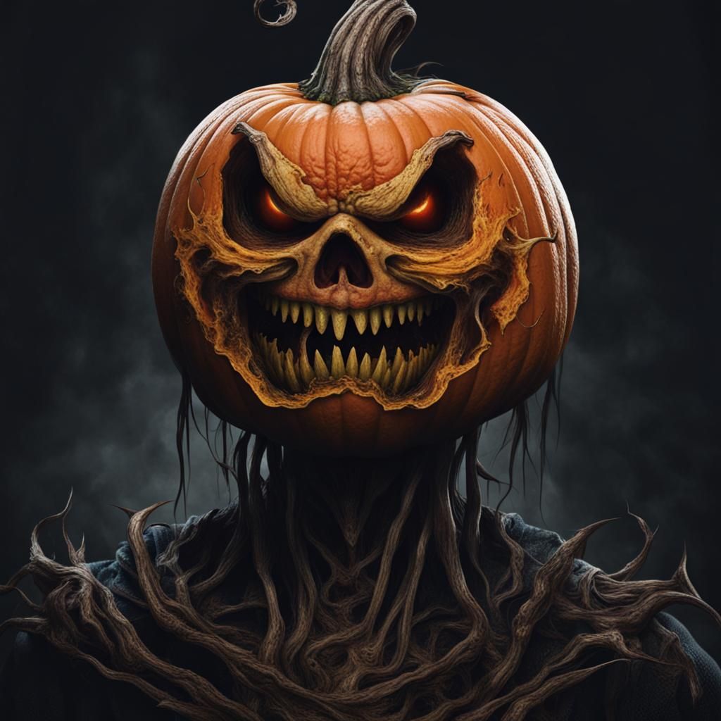 Creepy Pumpkin-Headed Creeper for Halloween