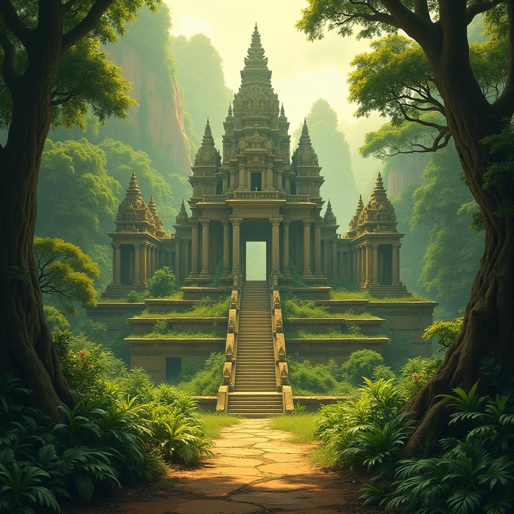 Golden City Lost in Amazon Jungle