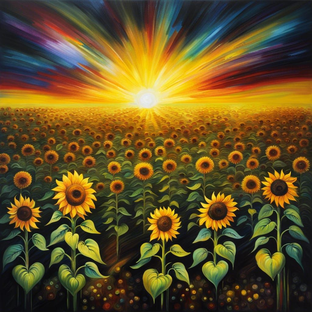 Sunflowers In A Field