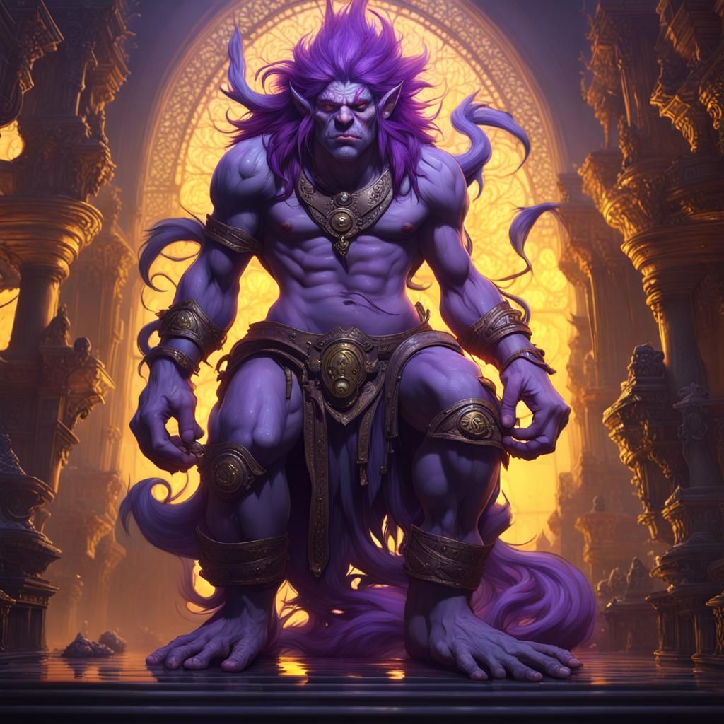 Hyperdetailed Anime Troll in Dark Fantasy Style