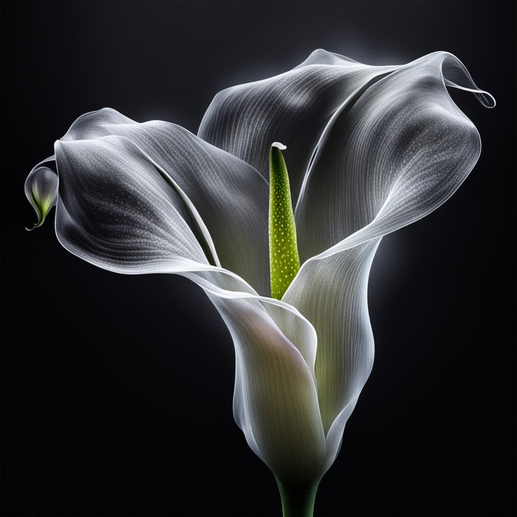Translucent Water Calla Lily: Hyperrealistic Digital Art