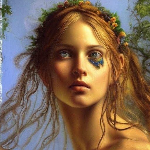 Beautiful Bohemian Fae in Luminescent Clothing