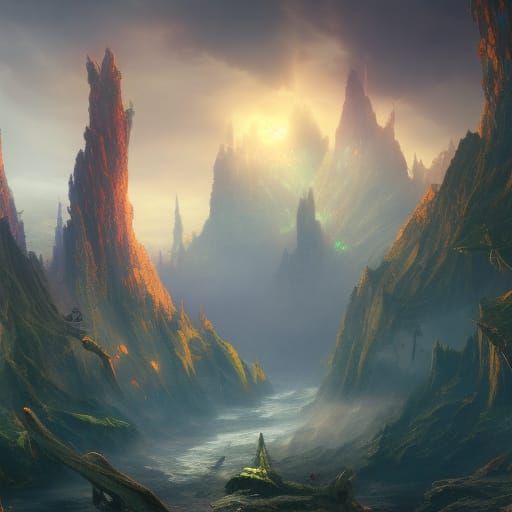 Fantastical Matte Painting with Intricate Details