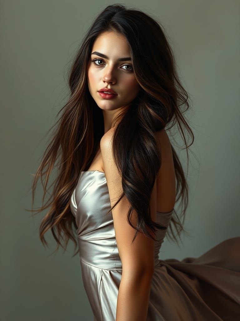 Dramatic Portrait with Impasto Acrylic Painting Texture