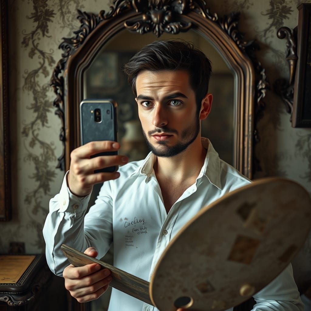 French Artist Captures Mystical Selfie with Ancient Artifact...