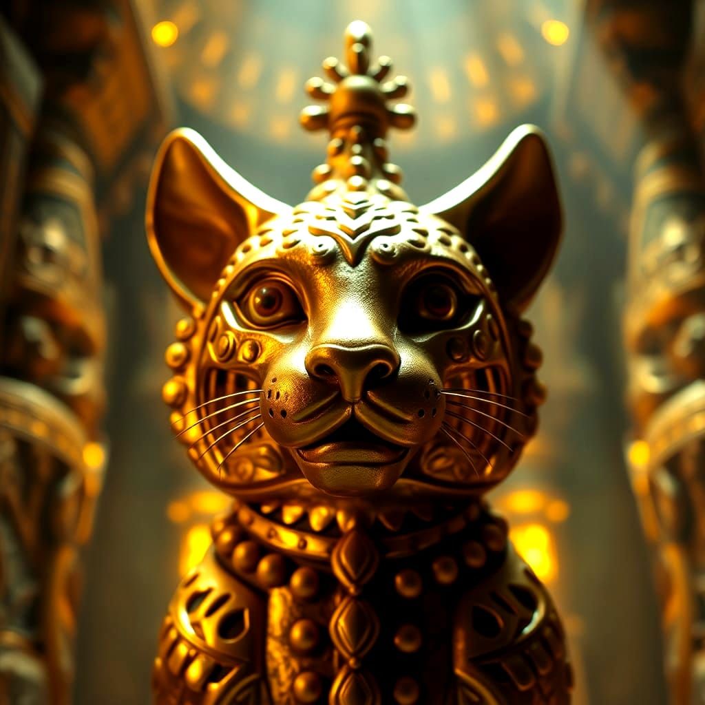 Sacred Golden Ocelot Totem Statue Discovery