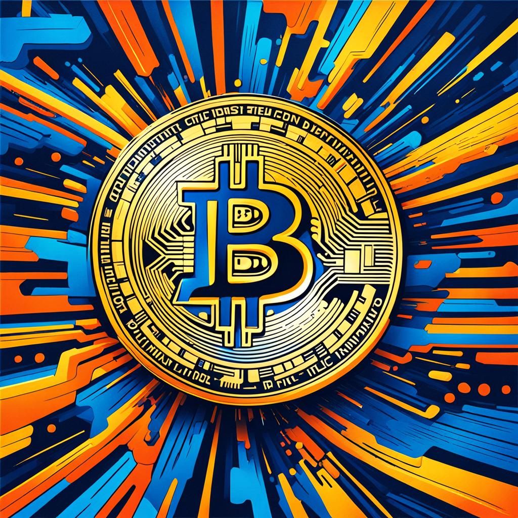 Abstract Bitcoin Art in Complementary Colors