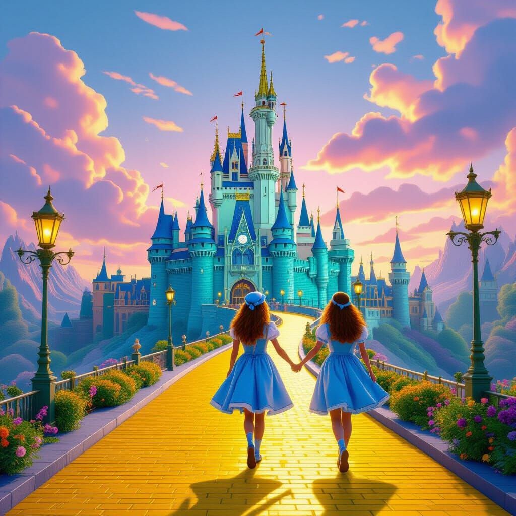 Wizard of Oz Movie Poster in Vivid Blue & Green