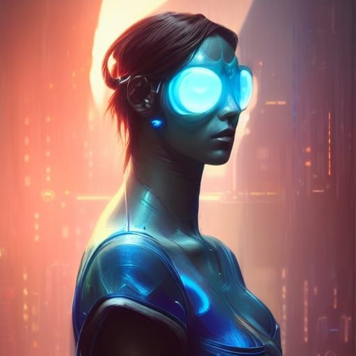 Attractive Cyberpunk Alien Portrait in 8K