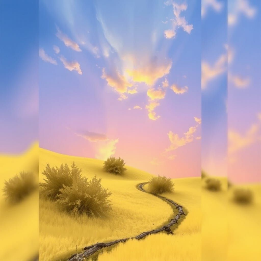 Abstract Surreal Twilight Cream Sweet