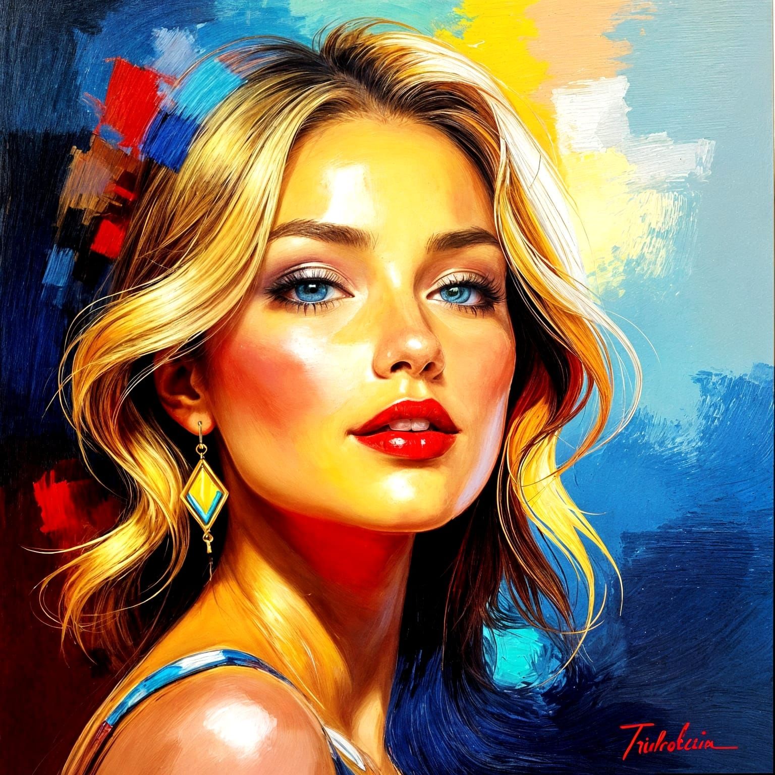 Vivid Abstract Painting with Masterful Detail