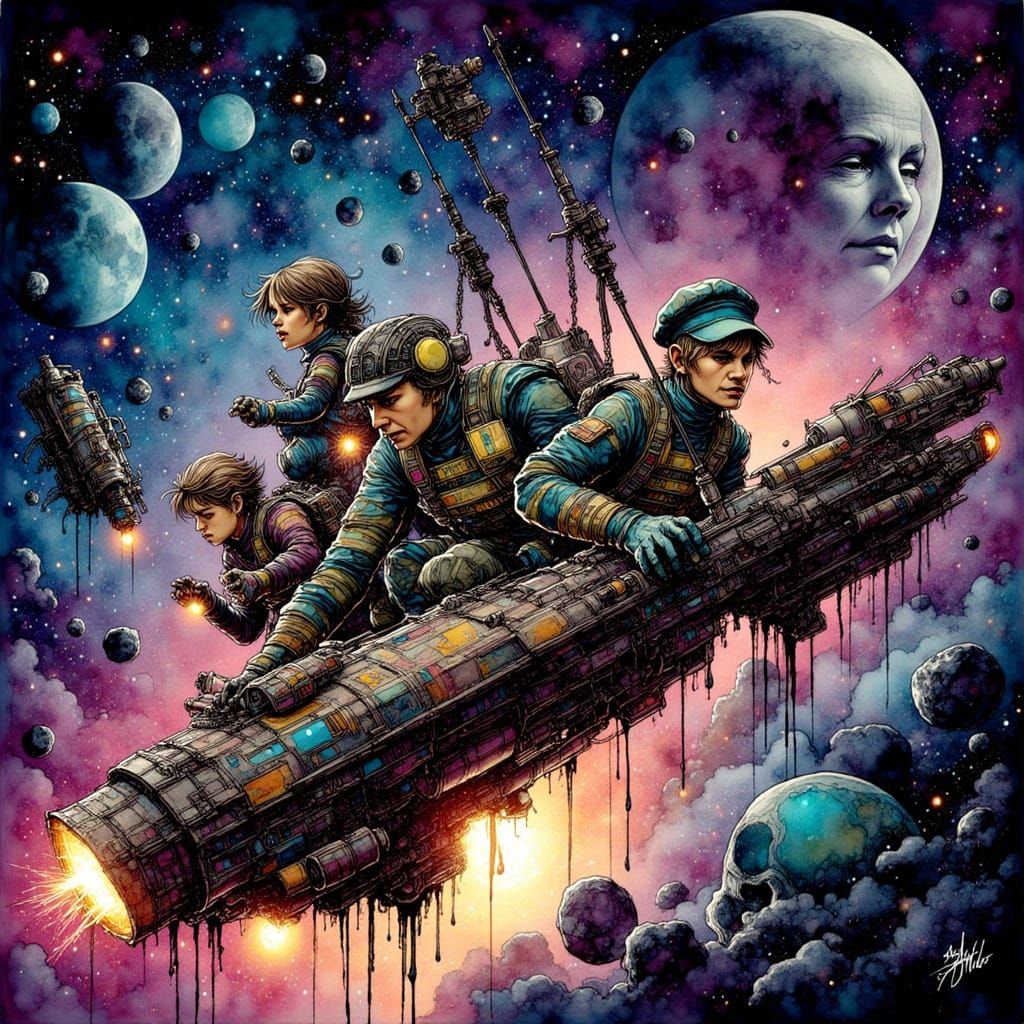 Alien Smugglers in Asteroid Field Comic Art