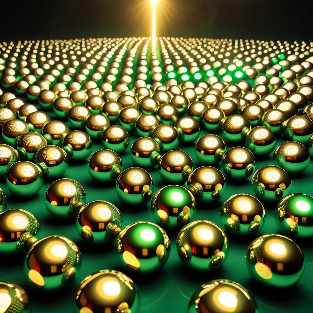 Golden Orbs: A Hyperrealistic Vision of Peace