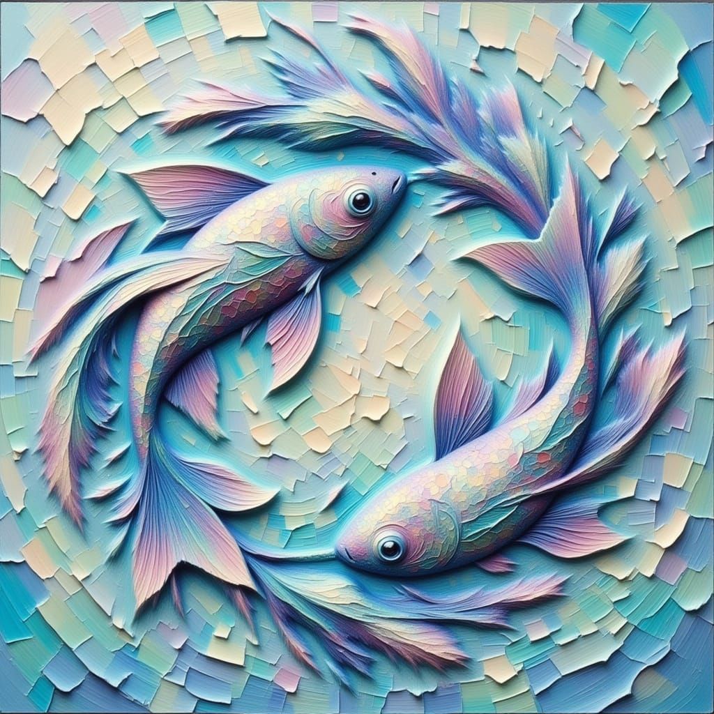 Impasto Fish in Whimsical Water