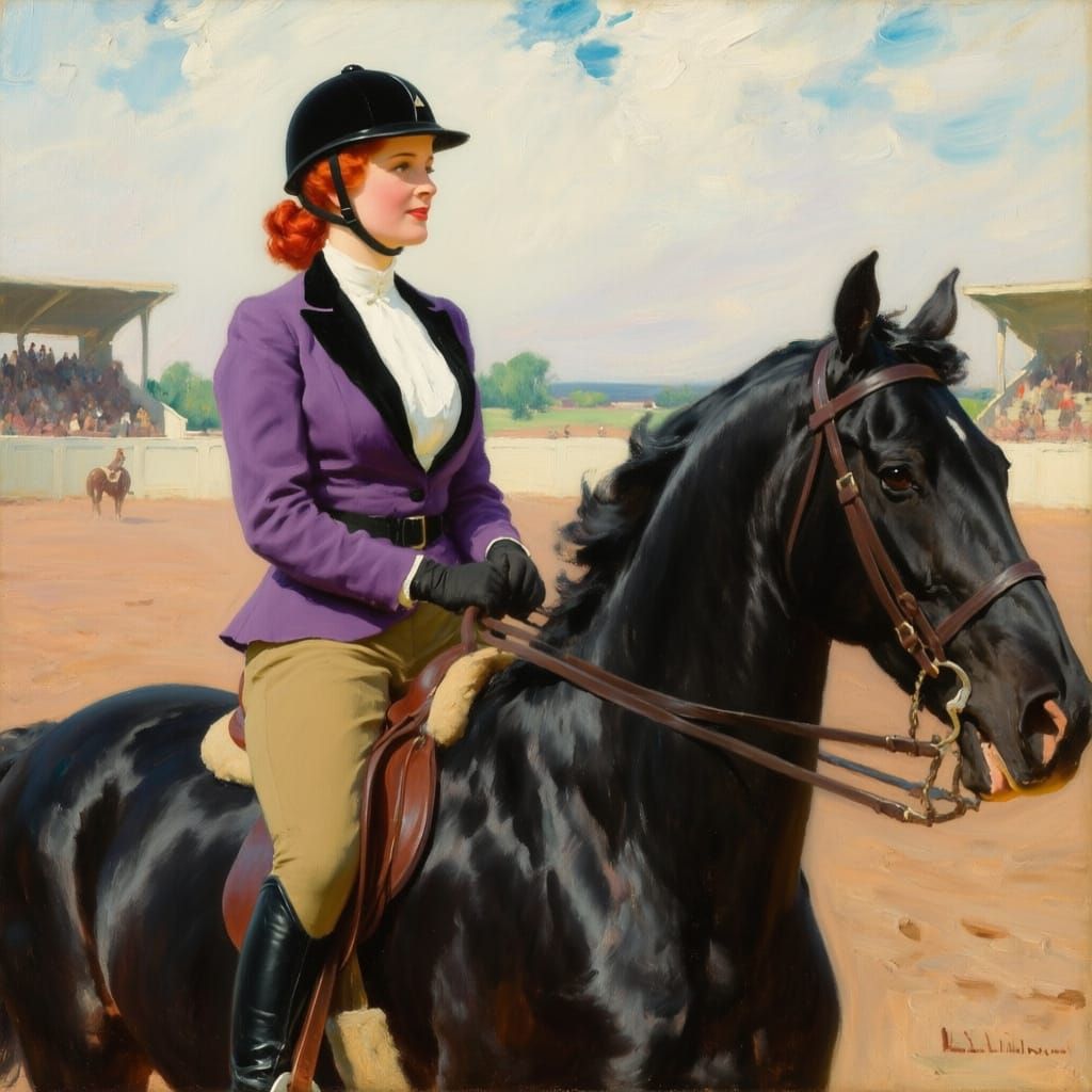 Frederick Remington Style Equestrian Portrait