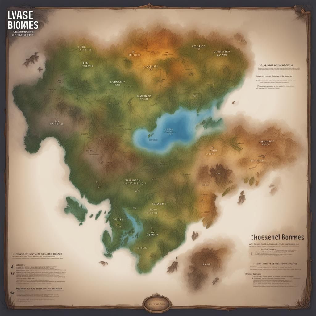 Continent Map with Diverse Biomes