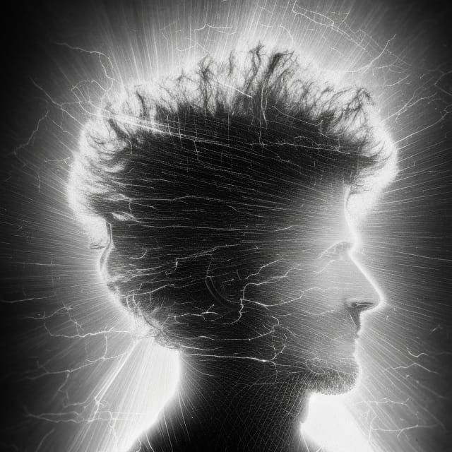 Ethereal Antique Photo of Man with Aura