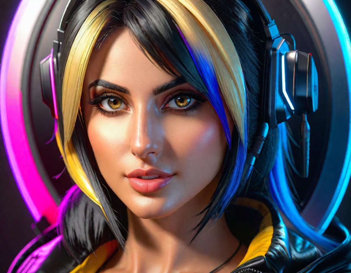 SSSnniperwolf VTuber Portrait in Hyperrealistic Digital Art