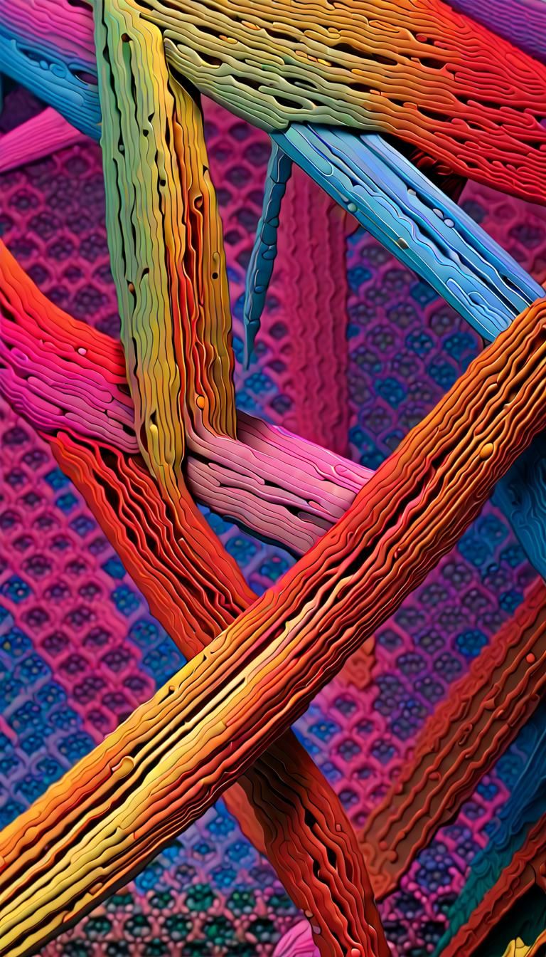 Neon Geometric Sculpture on Gemstone Base