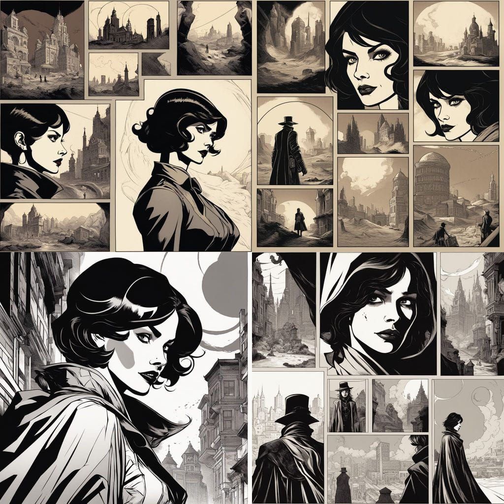 Steampunk Sorceress Unleashes Fury in Seven Comic Book Frame...