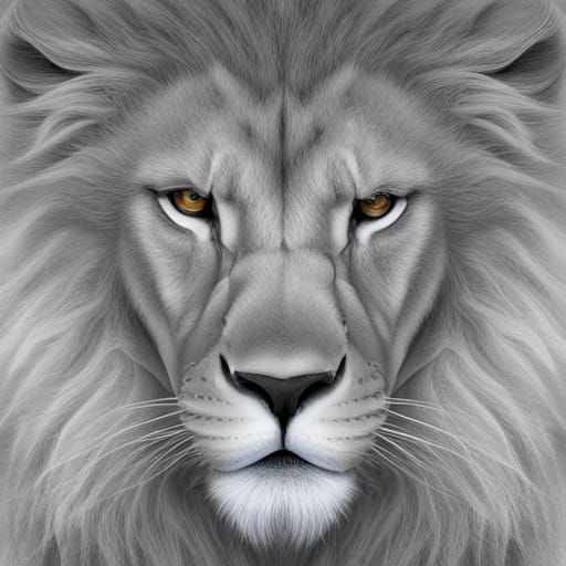 Detailed Lion Head Sketch in Dramatic Style