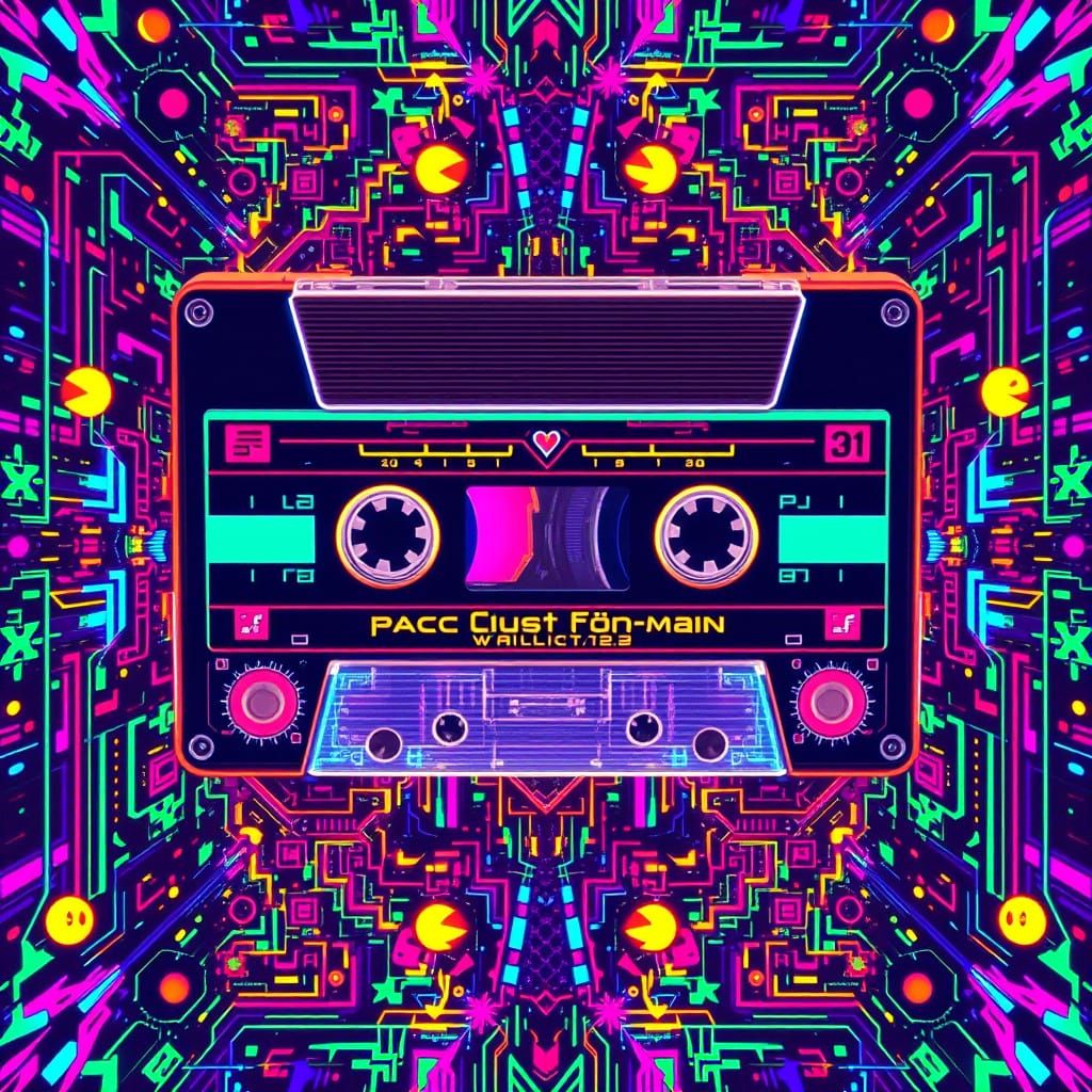 Neon Holographic Vaporwave Collapse