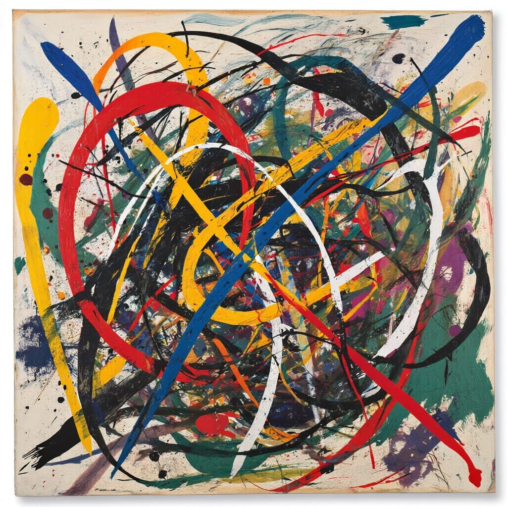 Dynamic Paint Splatter in Abstract Expressionist Style