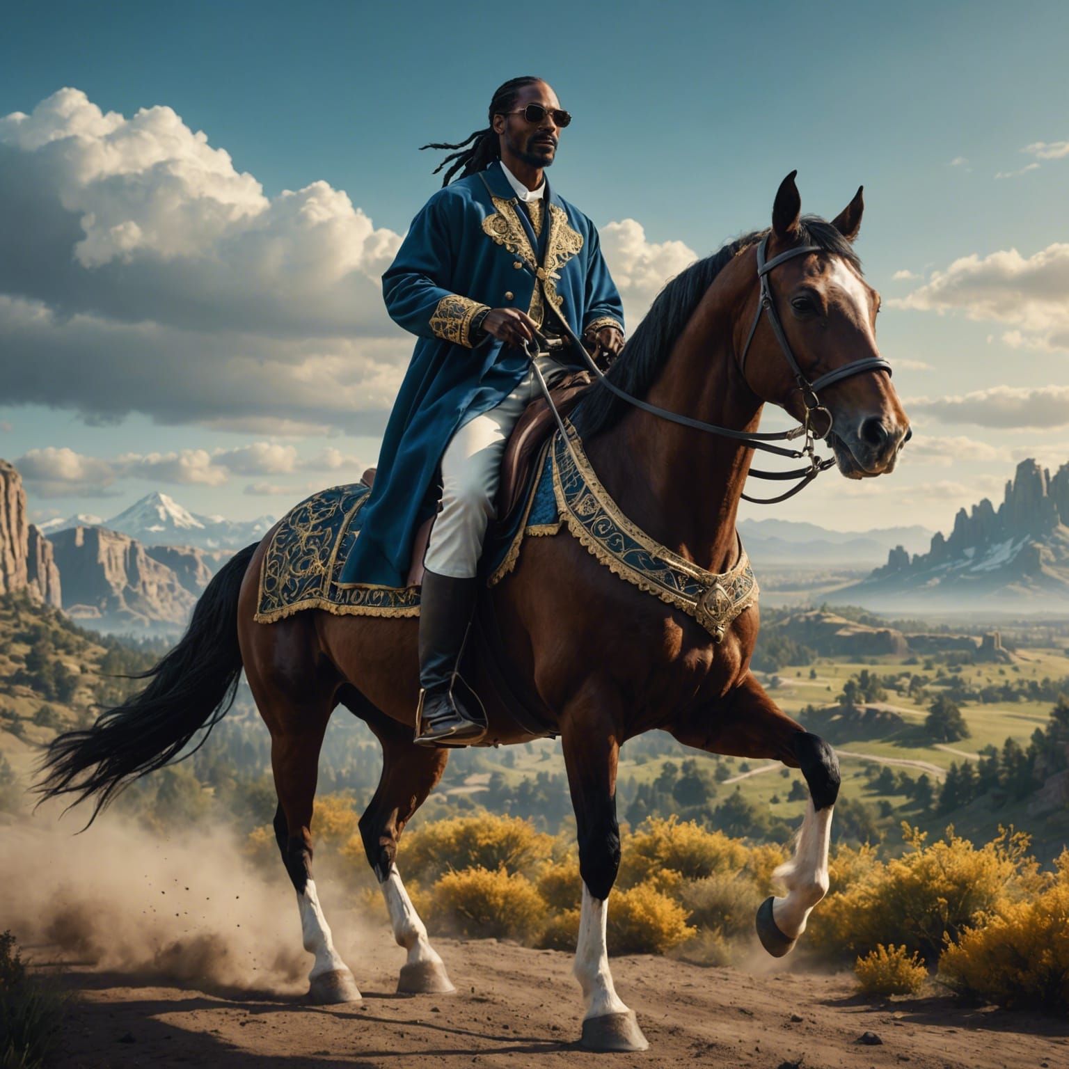 Snoop Dogg Rides a Horse: Fantasy Concept Art