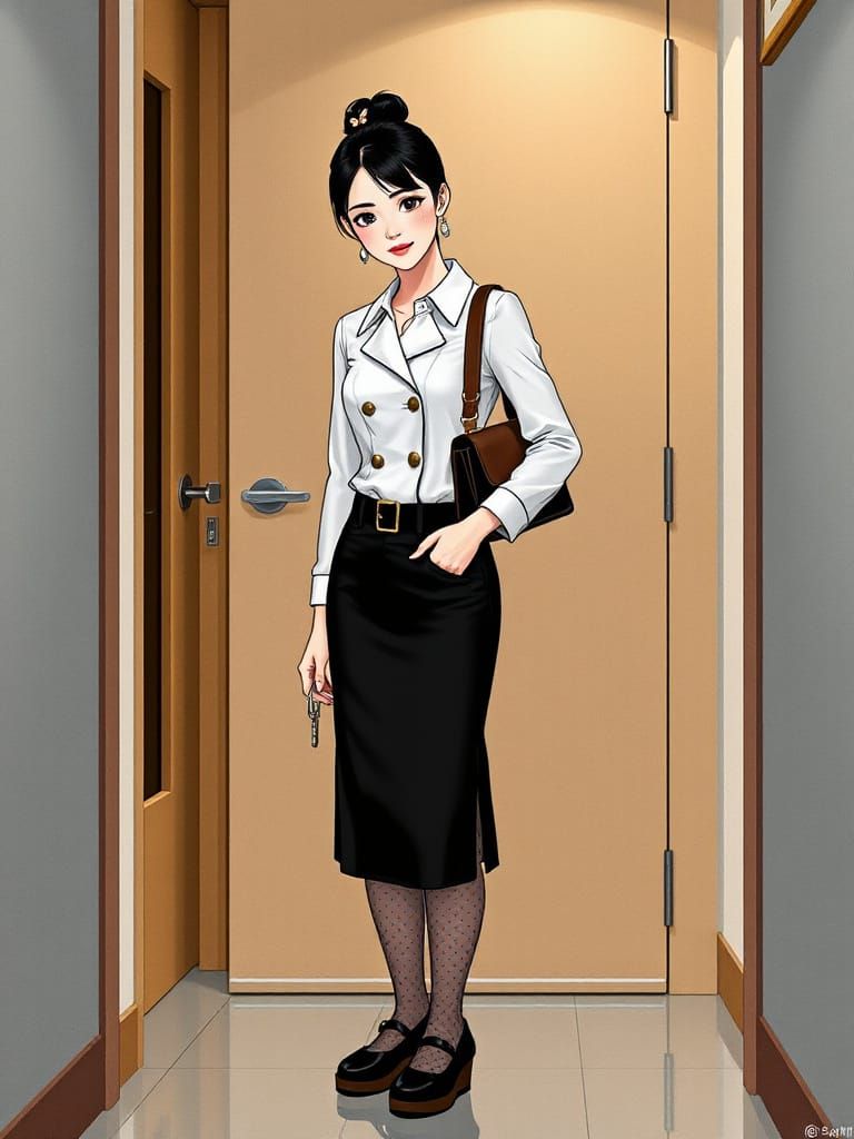 Stunning Asian Spy in Elegant Evening Attire