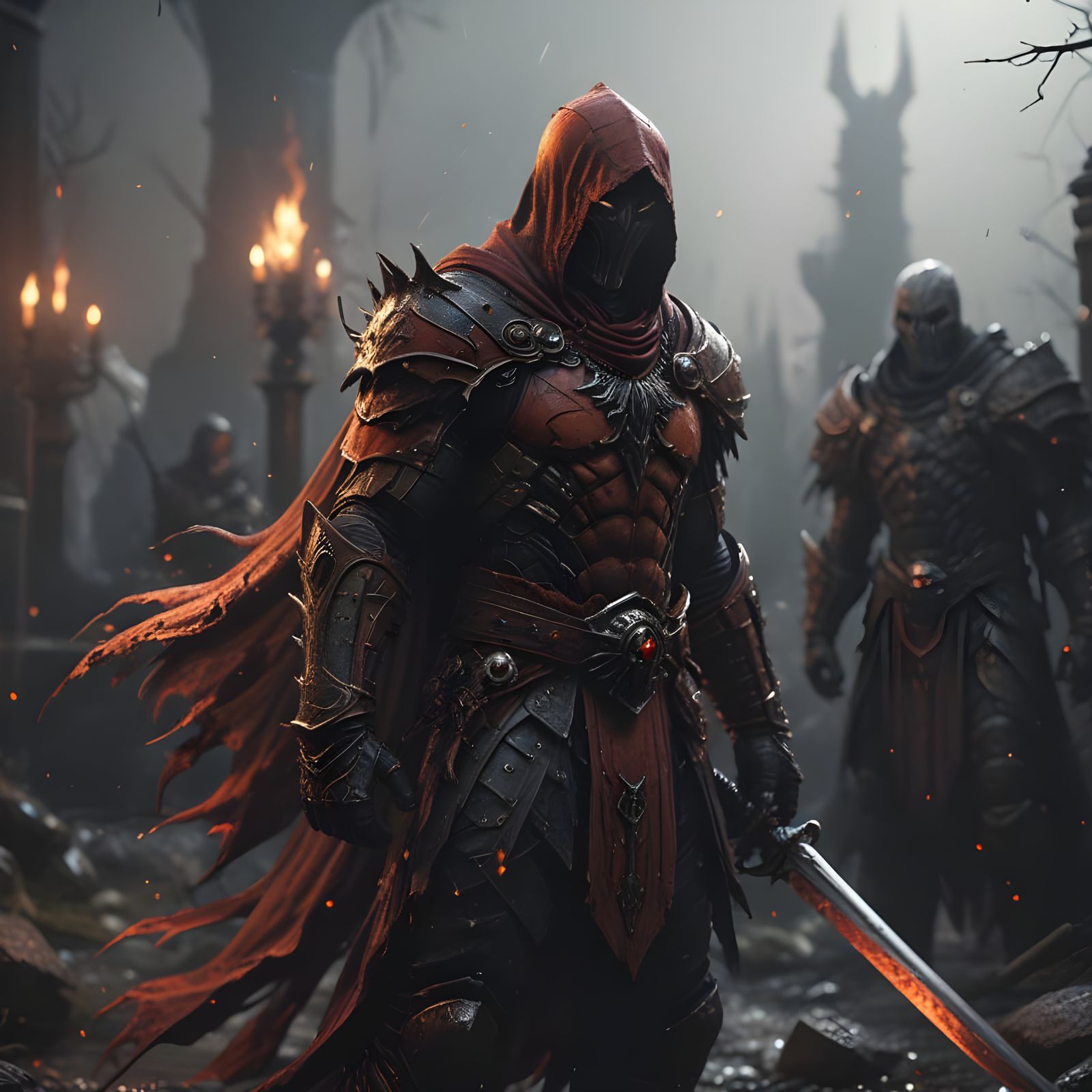 Cyberpunk Warrior in Epic Battle Attire