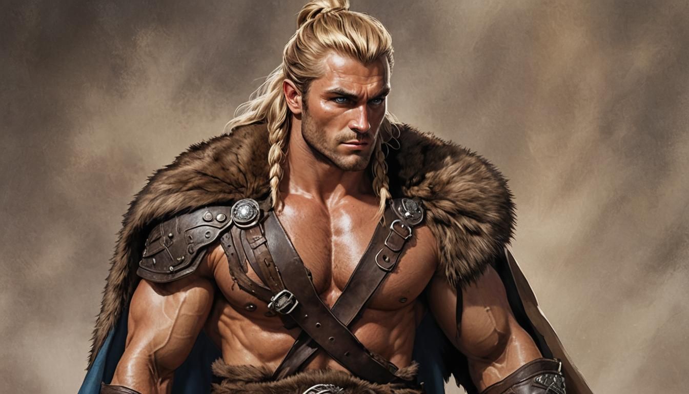 Anime Barbarian Warrior with Lightning Sword in MOTU Style