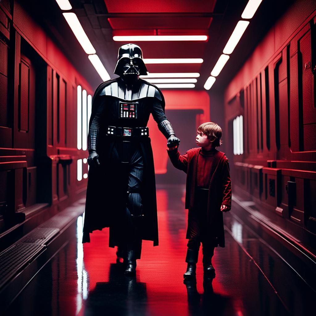 Darth Vader Reaches Out: A Cinematic Film Still