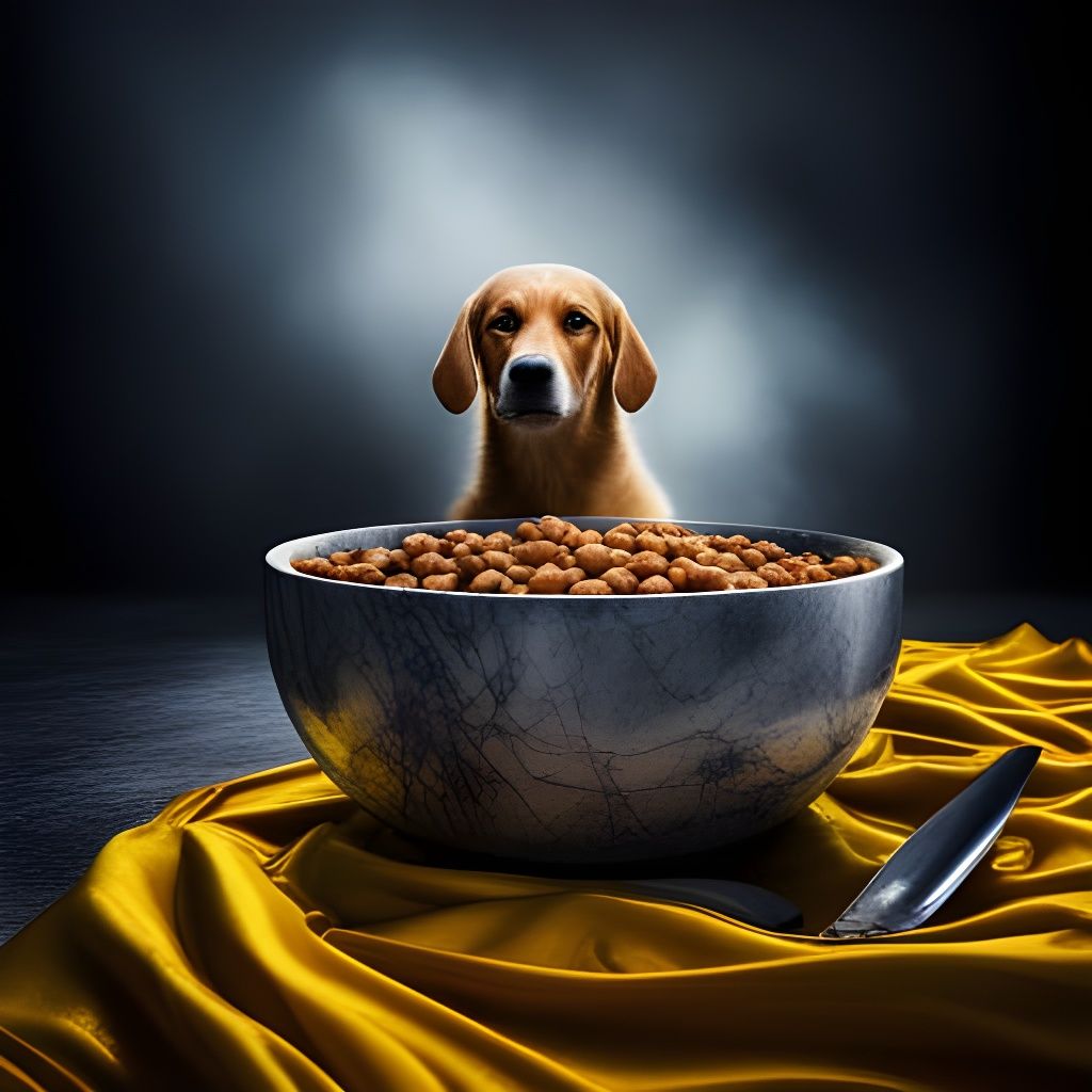 Dog Food Still Life in Marble Bowl