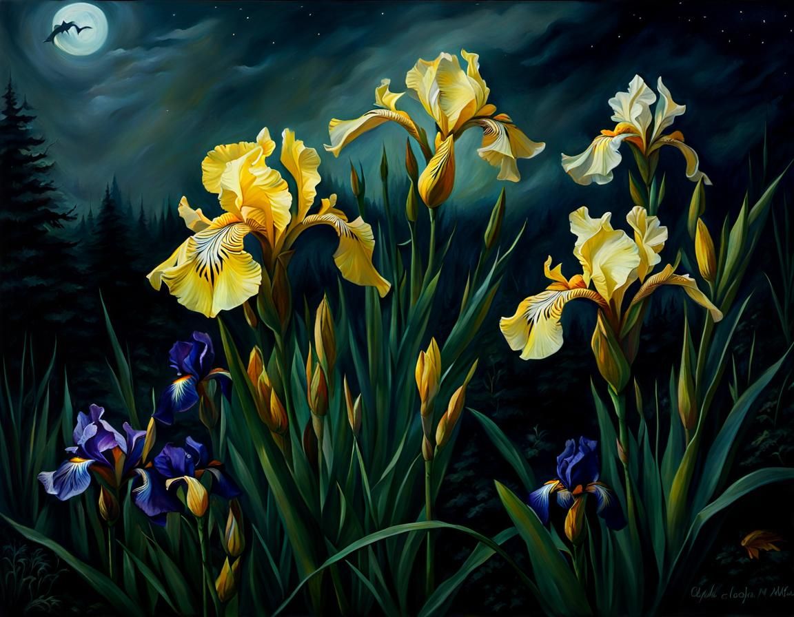 Night Iris Coalition Secret Meeting in Oils