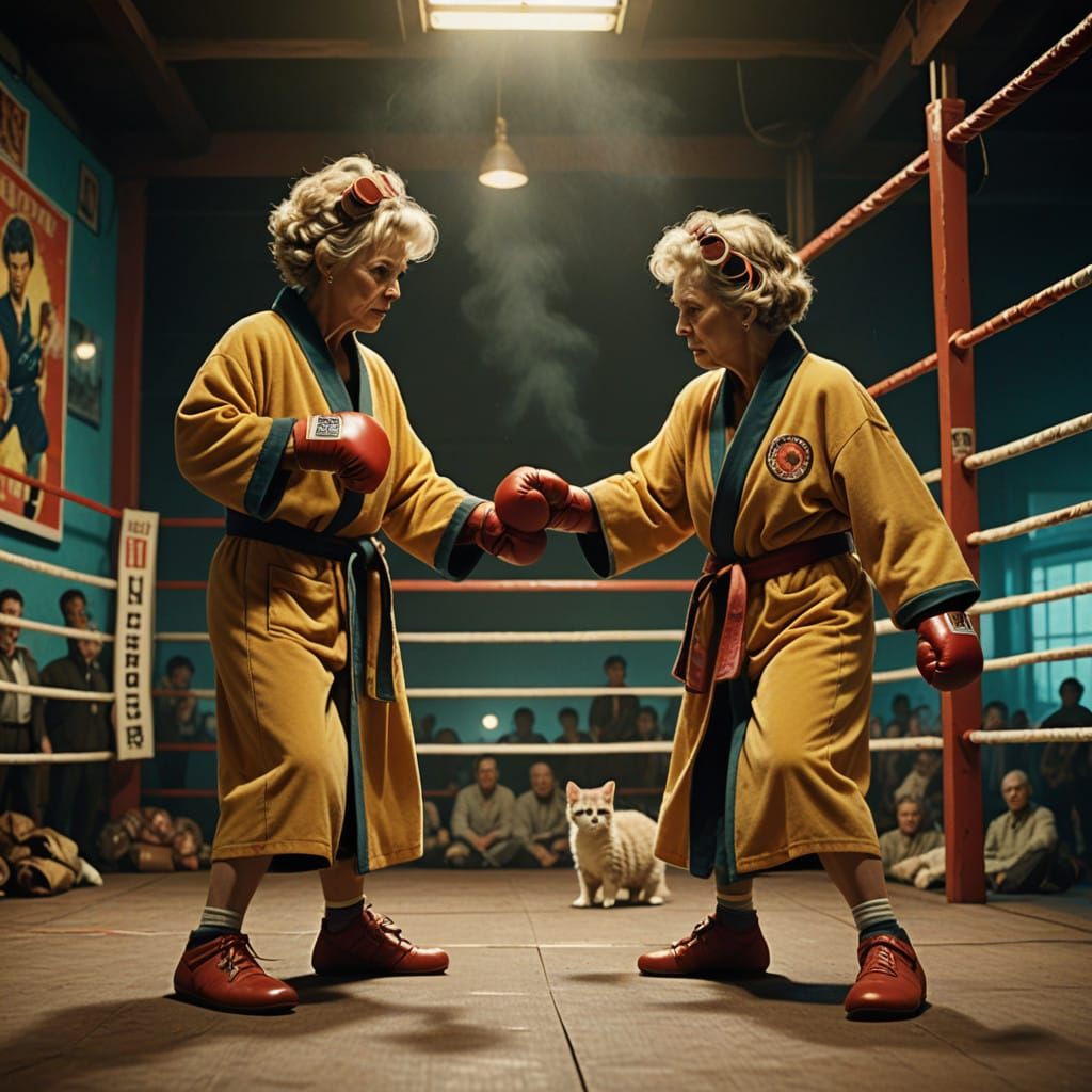 Vintage Ladies Engage in Fierce Kitten Custody Battle