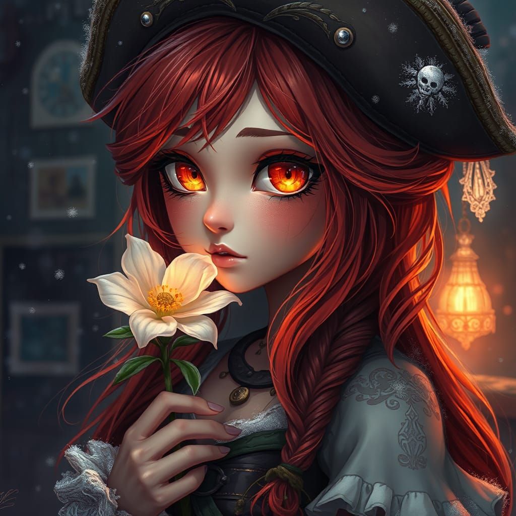 Steampunk Pirate in Dark Fantasy Setting